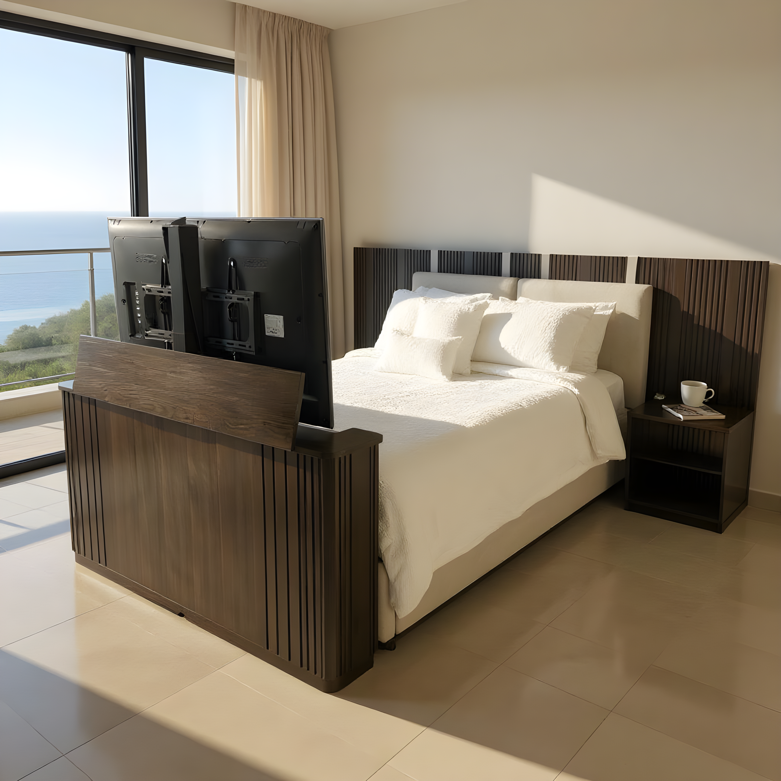 Velluto TV Lift Bed -Queen - Espresso
