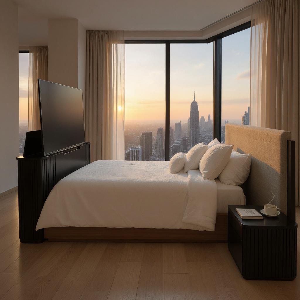 Second image of Serenità TV Lift Bed - Queen - Espresso