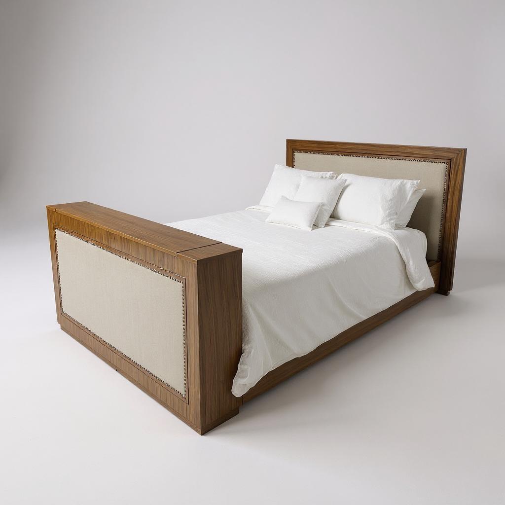 Second image of Lusso TV Lift Bed - Queen - Natural